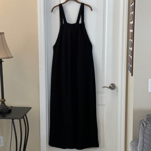 Halara Waffle Jumpsuit Adj Button Straps Multiple Pockets Black - Picture 8 of 13